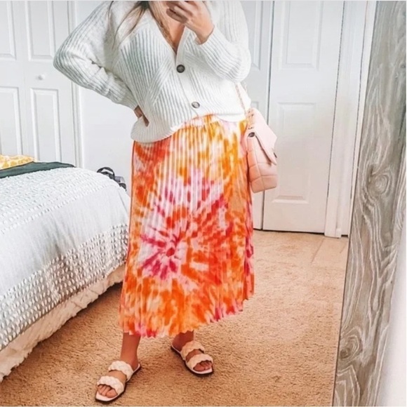 Calvin Klein Tie-Dye Pleated Skirt Size 2X - Picture 1 of 10